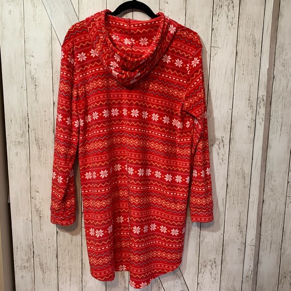 Ambrielle tunic hoodie velour holiday snowflake - Picture 3 of 5